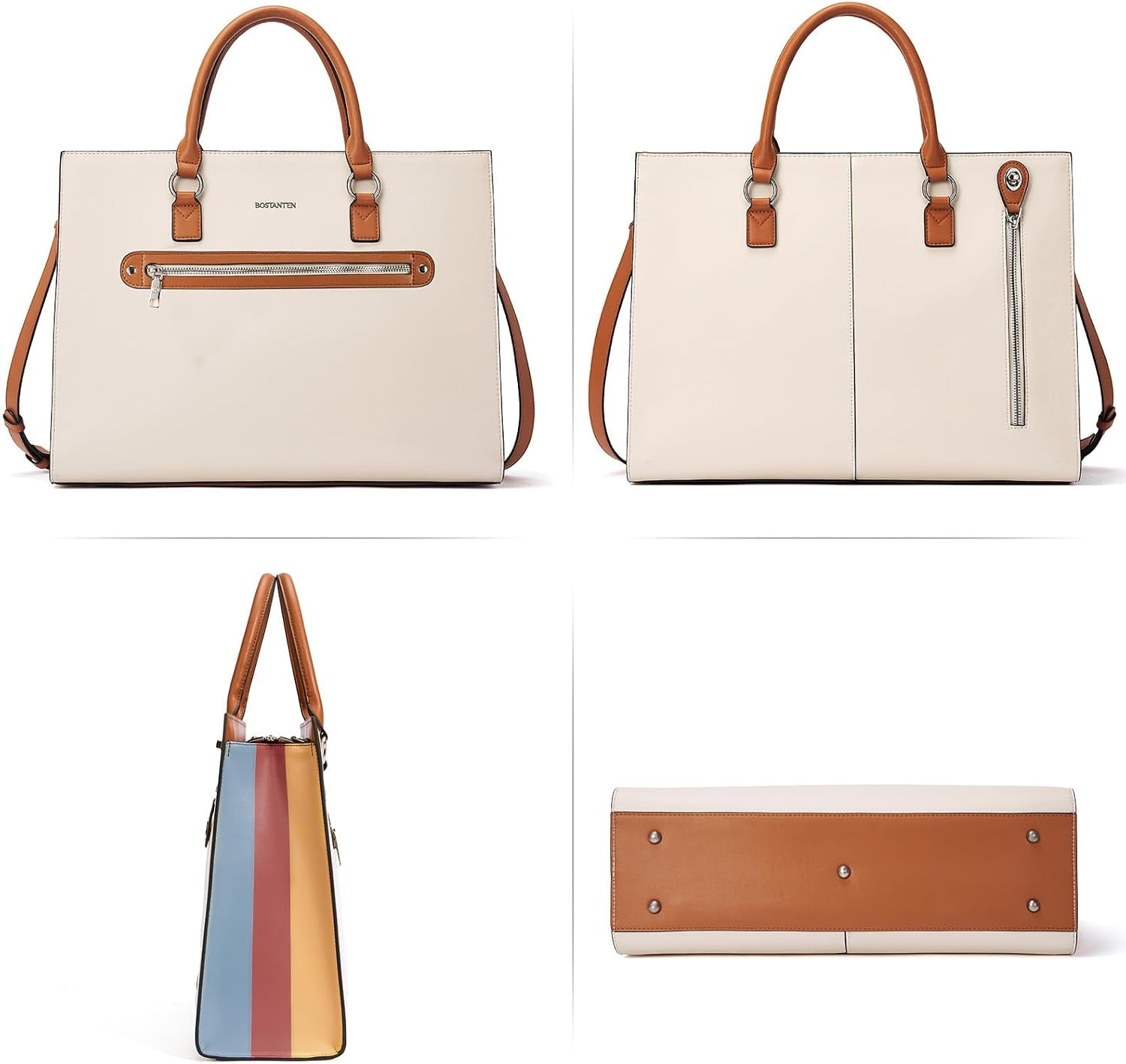 Elegant Leather Laptop Bag for Women (15.6") – Stylish Portfolio & Shoulder Bag