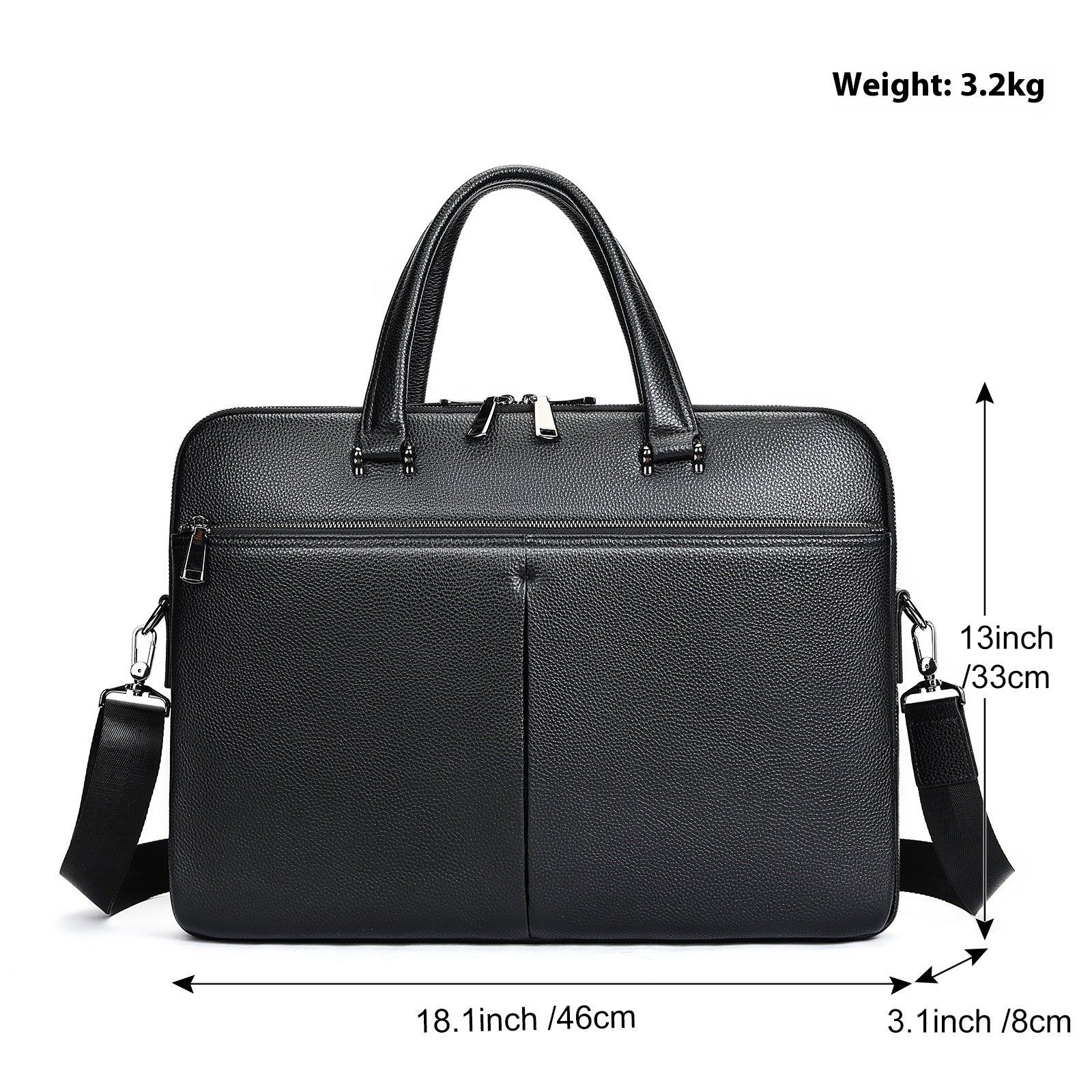 Visby - Elegant 17" Genuine Leather Laptop Briefcase for Men - Perfect for Business Travel