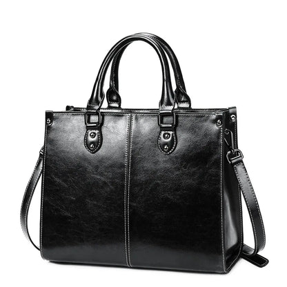 Stylish Genuine Leather Tote Bag for Women – Versatile Crossbody & Shoulder Handbag