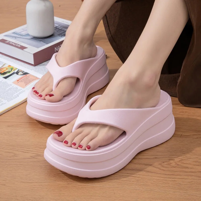 Elevate Your Summer Style with Our 6CM Thick Bottom EVA Flip Flops for Women – Fashionable, Comfortable, and Versatile!