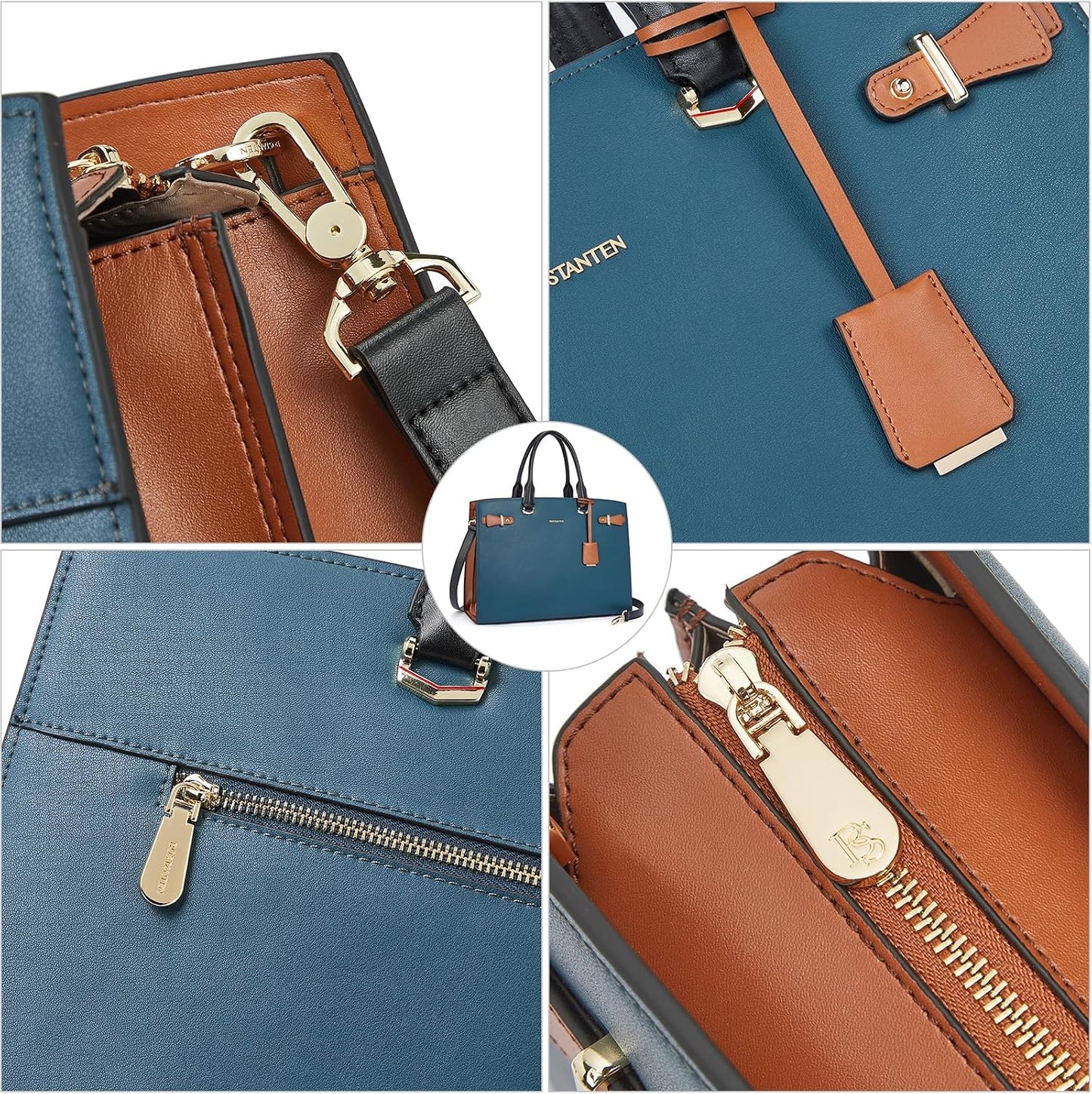 Elegant Läderportfölj för Dam – Perfekt Datorväska & Axelremsväska för 15,6" Laptop
