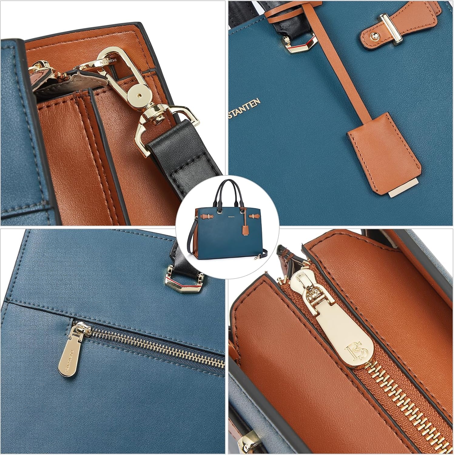 Elegant Läderportfölj för Dam – Perfekt Datorväska & Axelremsväska för 15,6" Laptop