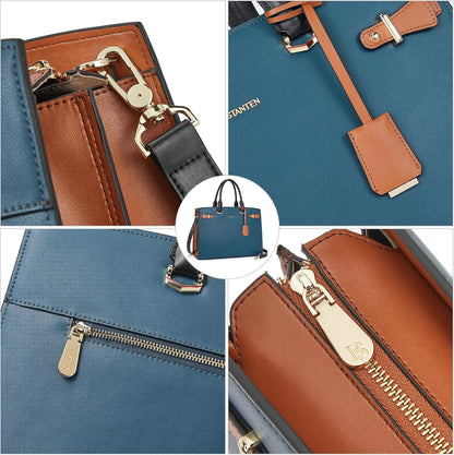 Elegant Läderportfölj för Dam – Perfekt Datorväska & Axelremsväska för 15,6" Laptop