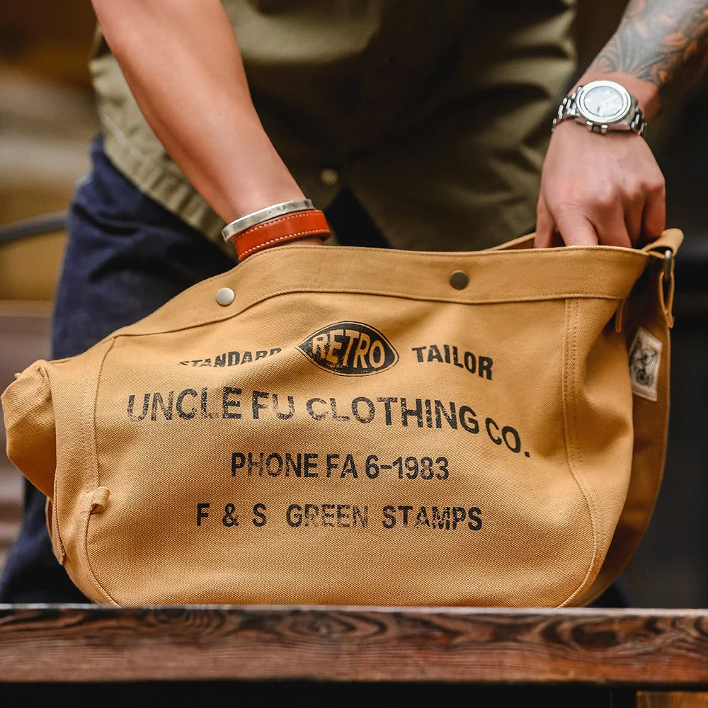 Visby Vintage Canvas Messenger Bag - Spacious Crossbody & Laptop Carrier for Men