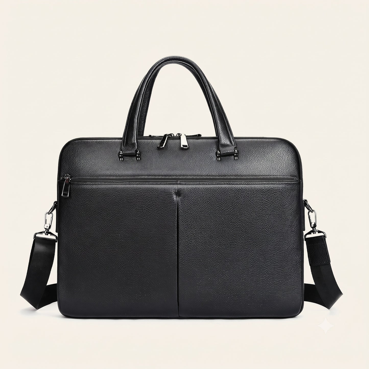 Visby - Elegant 17" Genuine Leather Laptop Briefcase for Men - Perfect for Business Travel
