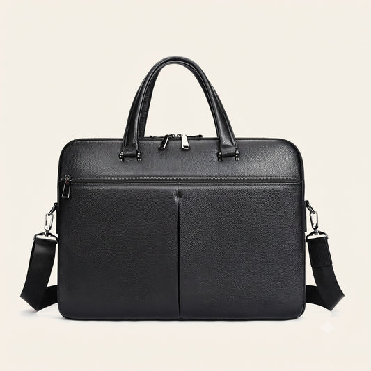 Visby - Elegant 17" Genuine Leather Laptop Briefcase for Men - Perfect for Business Travel
