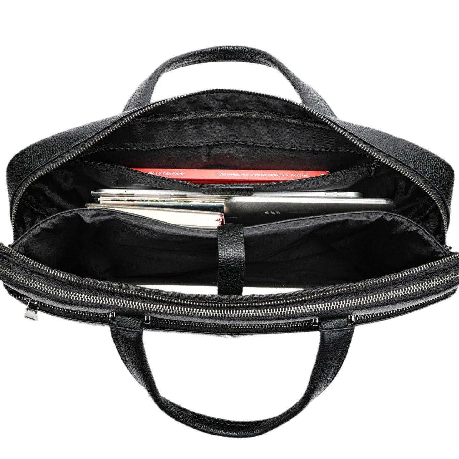 Visby - Elegant 17" Genuine Leather Laptop Briefcase for Men - Perfect for Business Travel