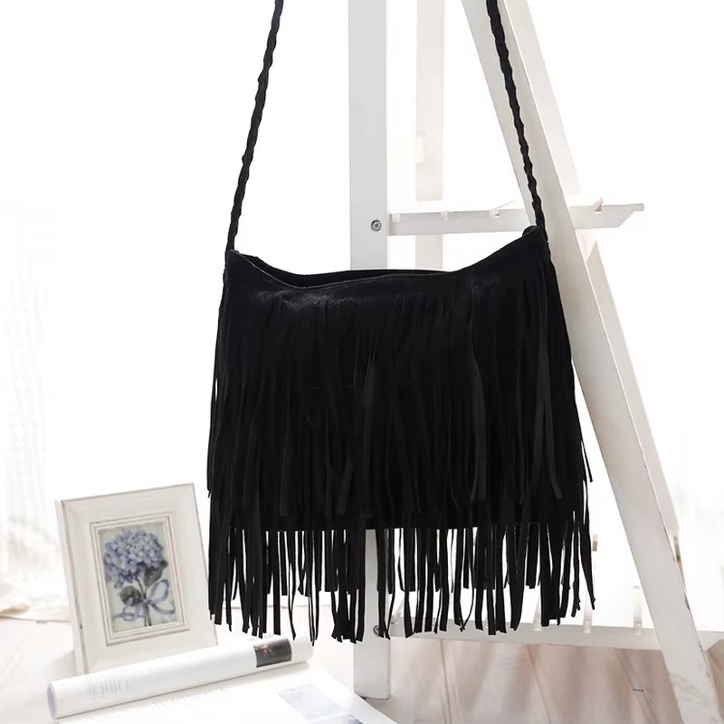 Elevate Your Style with the Abisko Vintage Fringe Crossbody Bag for Women – Boho Chic Shoulder Handbag