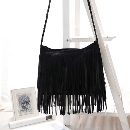 Elevate Your Style with the Abisko Vintage Fringe Crossbody Bag for Women – Boho Chic Shoulder Handbag