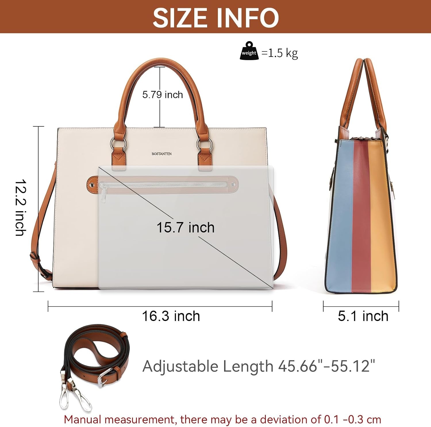 Elegant Leather Laptop Bag for Women (15.6") – Stylish Portfolio & Shoulder Bag