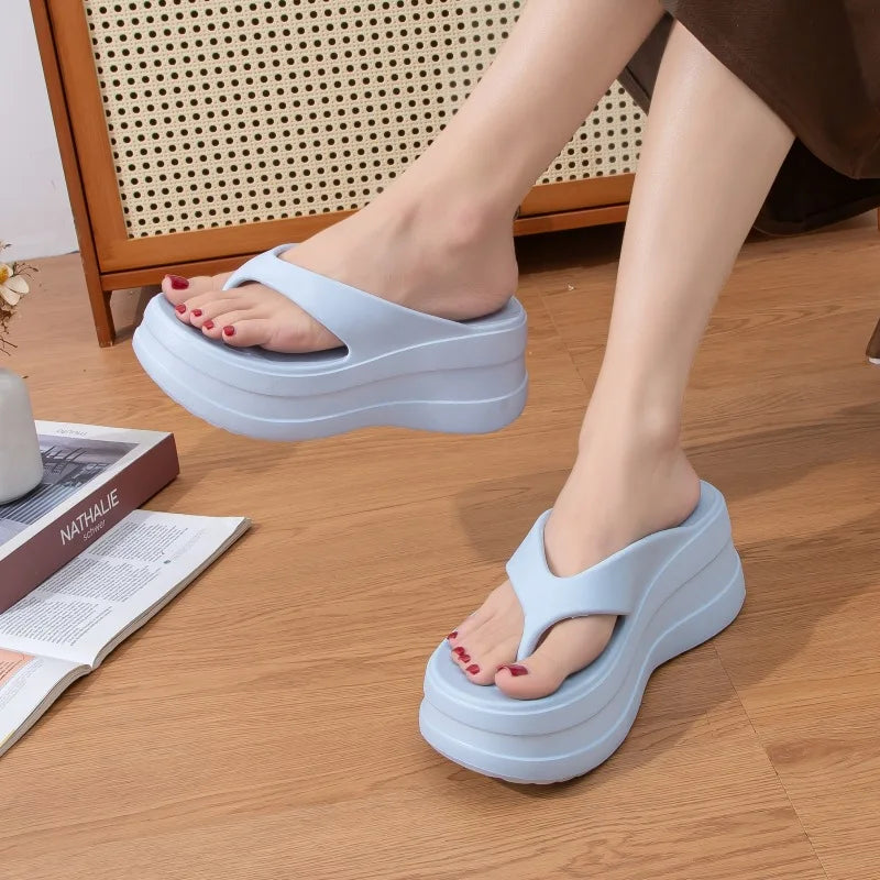 Elevate Your Summer Style with Our 6CM Thick Bottom EVA Flip Flops for Women – Fashionable, Comfortable, and Versatile!