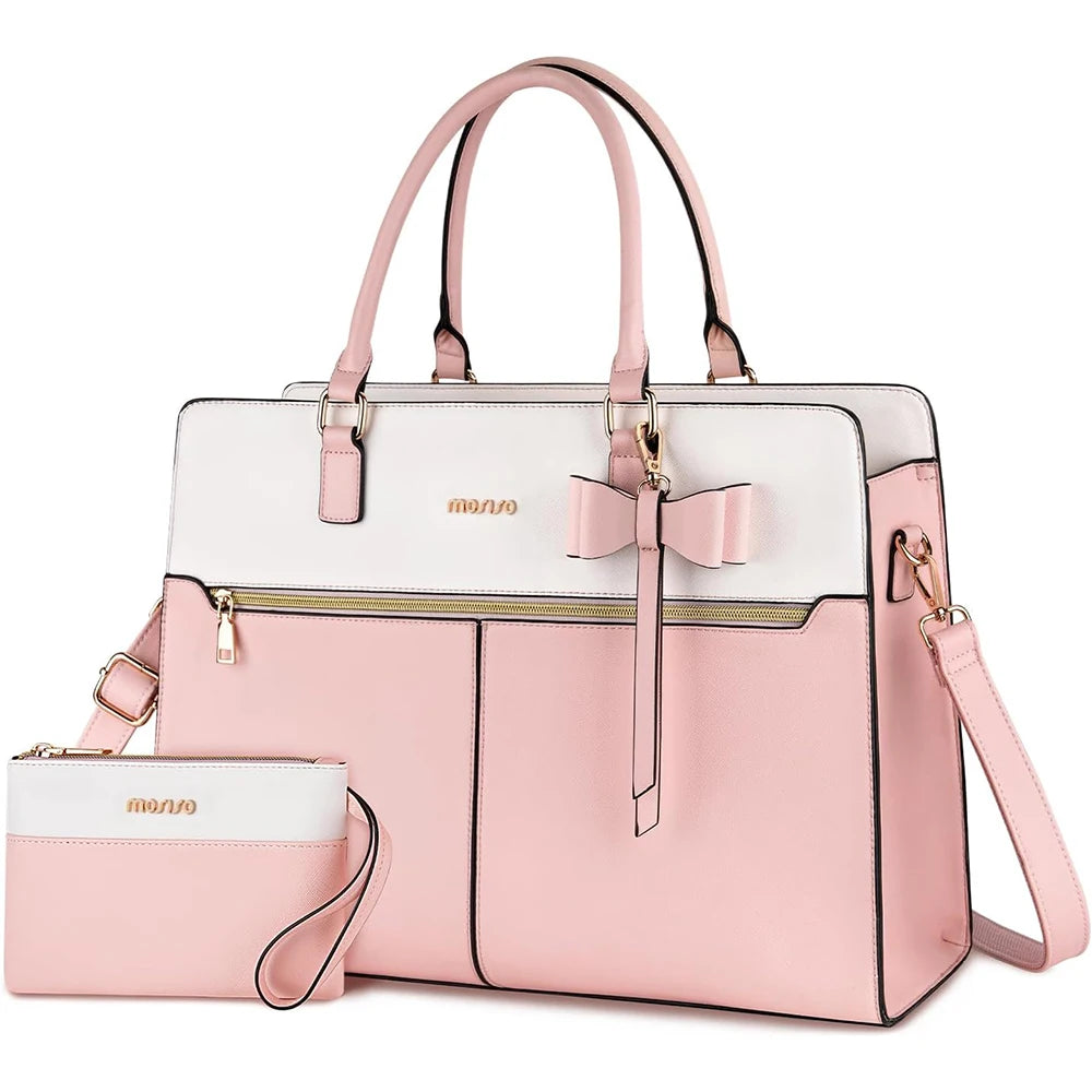 Stylish and Versatile Waterproof PU Leather Laptop Bag for 15-16 Inch MacBook, HP, and Dell - Perfect Tote Handbag for Women
