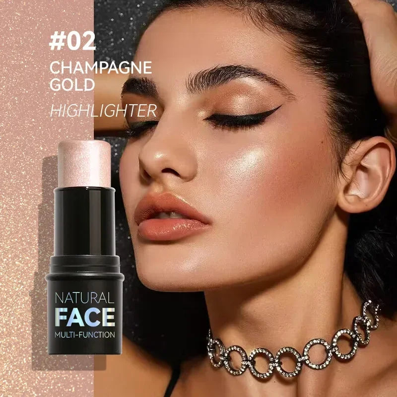 Transform Your Look with Our Multifunctional Bronzer Stick - Brightening Highlighter and Cream Blusher in 6 Stunning Shades