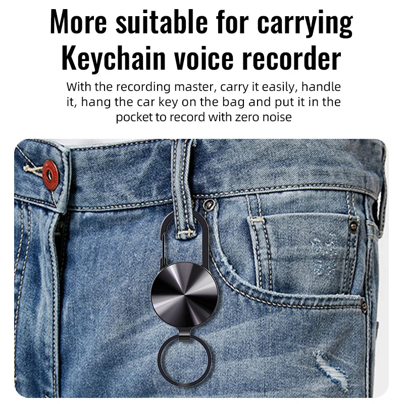 Compact and Versatile 8GB Keychain Voice Recorder with MP3 Player