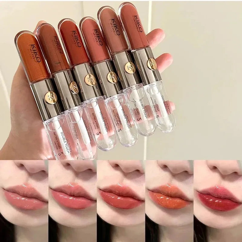 Transform Your Look with 3D Liquid Lip Glaze - Nourishing Transparent Lip Gloss for Full, Glossy Lips in Milk Tea Bean Paste Shade