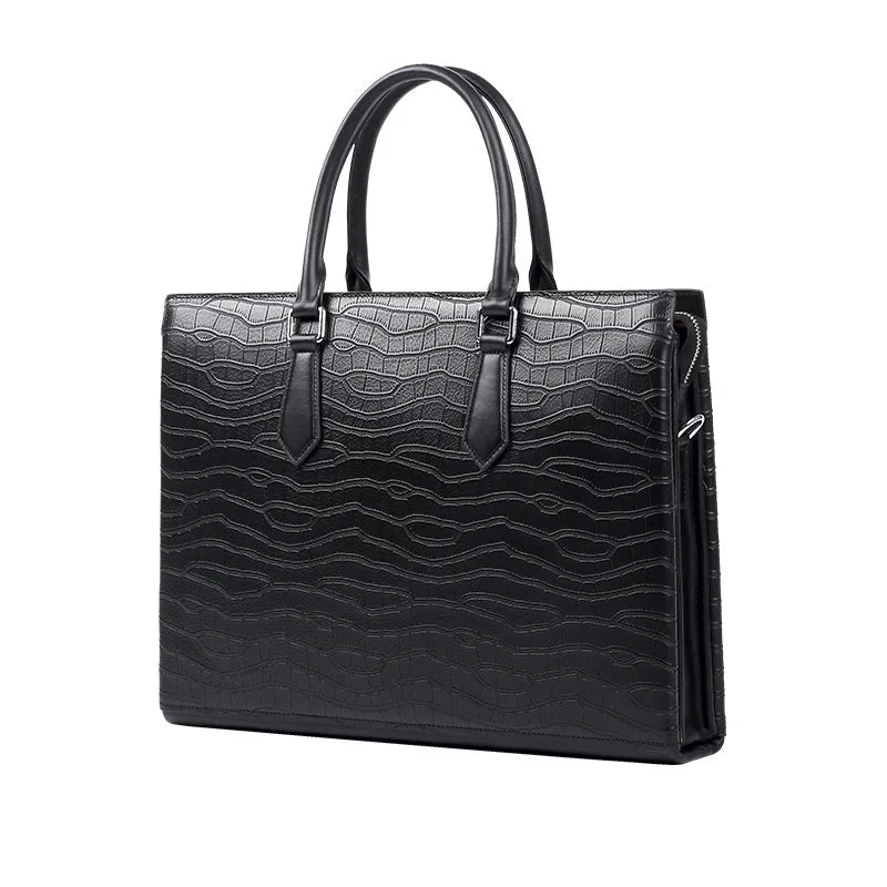 Bromma - Läderportfölj för Herr – Rymlig Datorväska & Messenger Bag i Skinn 15,6"