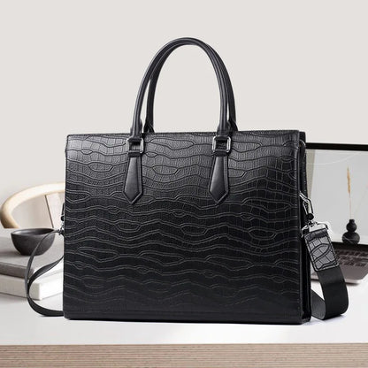 Bromma - Läderportfölj för Herr – Rymlig Datorväska & Messenger Bag i Skinn 15,6"