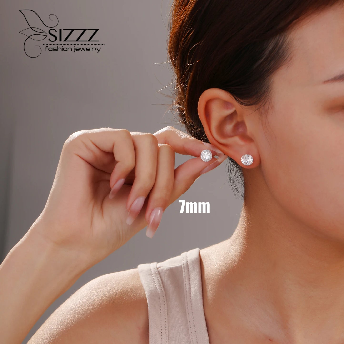 Exquisite Crystal Zircon 925 Sterling Silver Geometric Stud Earrings for Women - Perfect for Engagement and Everyday Elegance