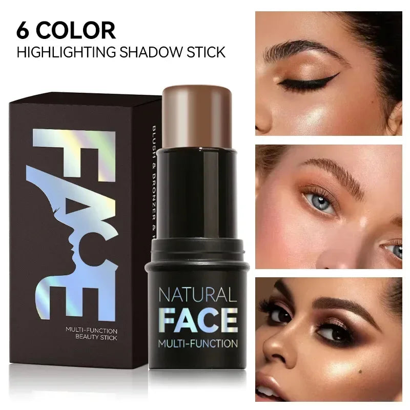 Transform Your Look with Our Multifunctional Bronzer Stick - Brightening Highlighter and Cream Blusher in 6 Stunning Shades