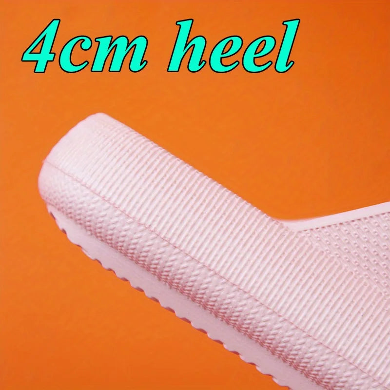 Elevate Your Summer Style with Thick Platform Cloud Slippers - Fashionable Buckle Soft Sole Pillow Slides for Men