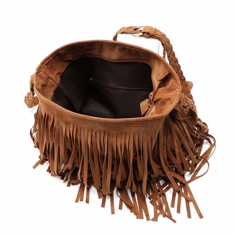 Elevate Your Style with the Abisko Vintage Fringe Crossbody Bag for Women – Boho Chic Shoulder Handbag
