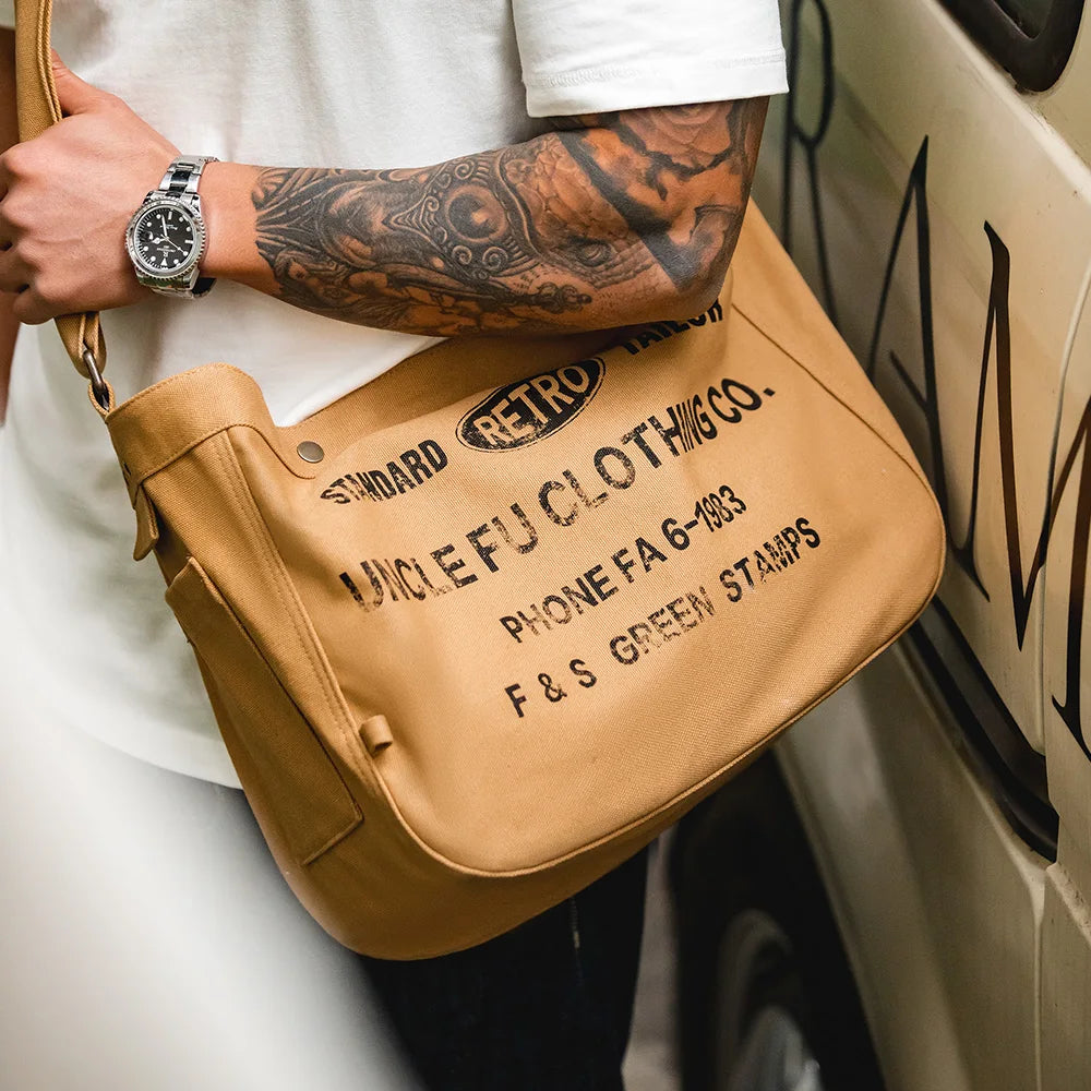Visby Vintage Canvas Messenger Bag - Spacious Crossbody & Laptop Carrier for Men