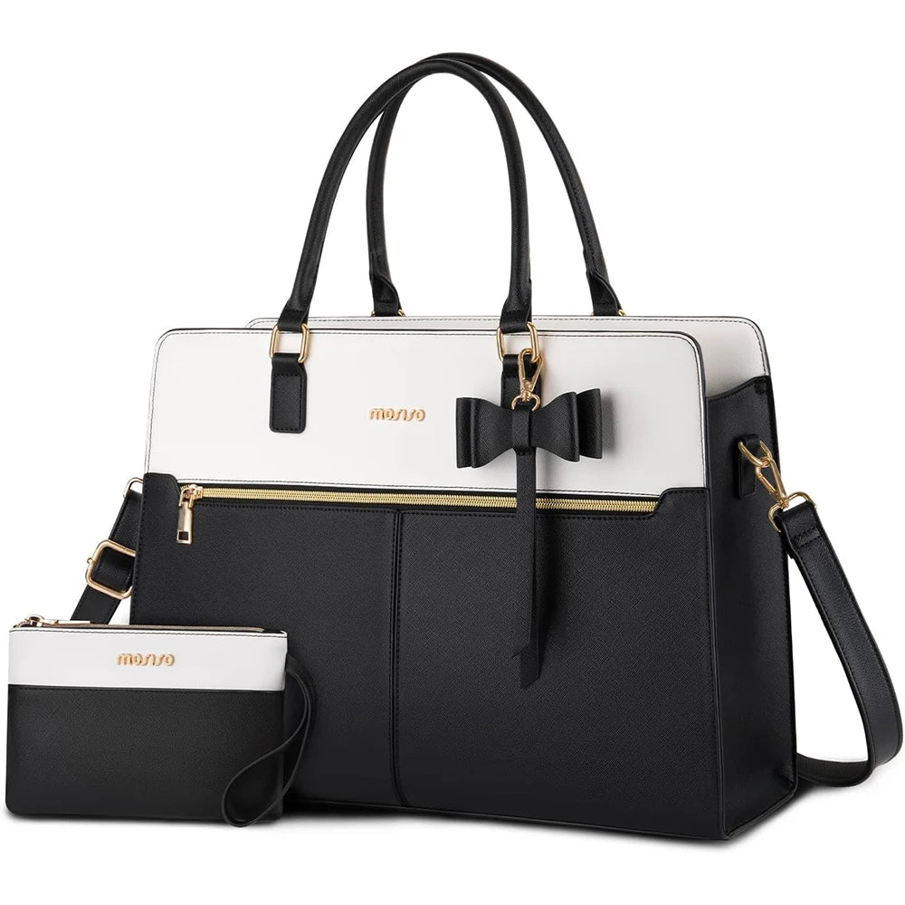 Stylish and Versatile Waterproof PU Leather Laptop Bag for 15-16 Inch MacBook, HP, and Dell - Perfect Tote Handbag for Women
