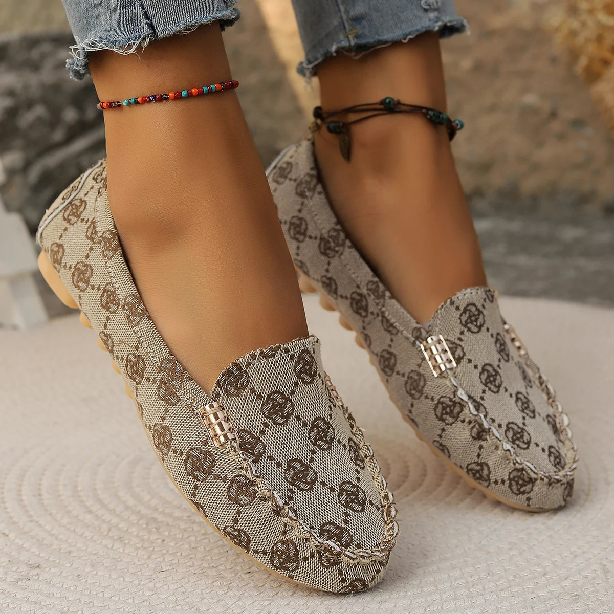 Stylish Women's Slip-On Loafers – Comfortable and Durable with Rubber Outsole